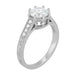 Royal Crown 1 - 1.25 Carat Antique Style Engraved Platinum Engagement Ring Setting