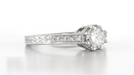 Royal Crown 1/2 Carat Antique Style Engraved Platinum Engagement Ring Setting | 5.5mm Round Mounting