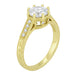 Vintage Inspired Yellow Gold Royal Crown Yellow Engagement Ring Setting for a 1 - 1.25 Carat Round Diamond
