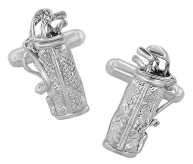 Golf Bag Cufflinks in Sterling Silver - alternate view