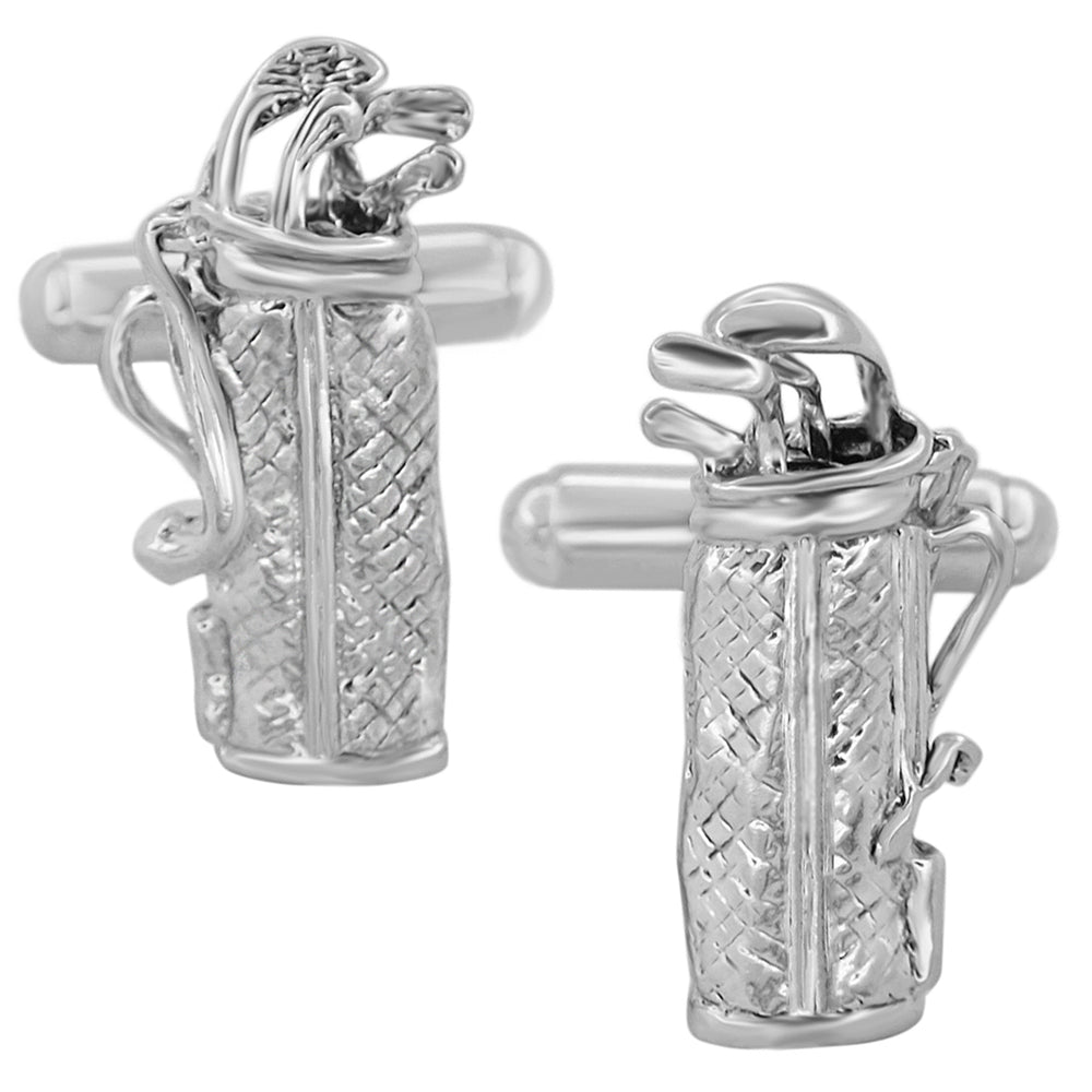 Golf Bag Cufflinks in Sterling Silver