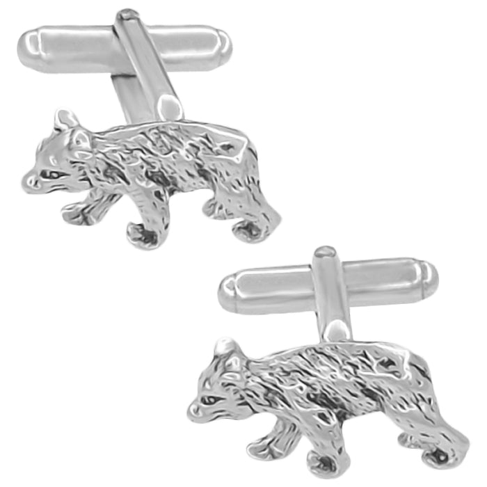 Bear Cufflinks in Sterling Silver