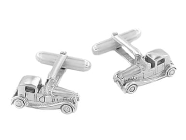 Antique Car Cufflinks in Sterling Silver - alternate view