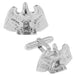 Seated Eagle Cufflinks with Spread Wings 3 Dimensional Solid Sterling Silver Cuff Links - SCL135
