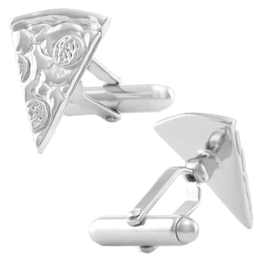 Pizza Cufflinks in Sterling Silver - alternate view