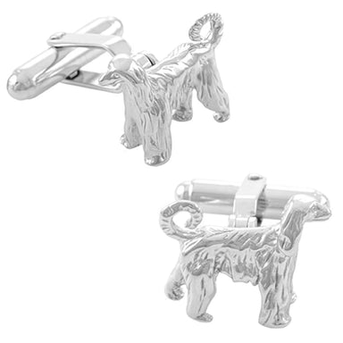Afghan Dog Cufflinks in Sterling Silver - Afghan Hound Cuff Links - alternate view