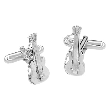 Acoustic Guitar Cufflinks in Sterling Silver