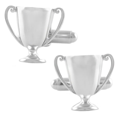 Loving Cup Trophy Cufflinks in Solid Sterling Silver Engravable Front with a  High Polish SCL163