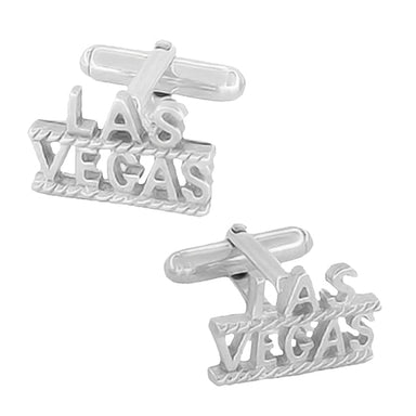 Las Vegas Cuff Links - Solid Sterling Silver 925 with Torpedo Swivel Backs - SCL187