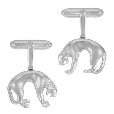Diamond Eye Panther Cufflinks in Sterling Silver