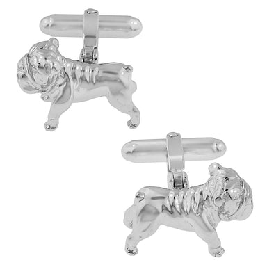 English Bulldog Cufflinks in Sterling Silver - alternate view