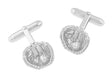 Baseball and Baseball Glove Cufflinks in Sterling Silver