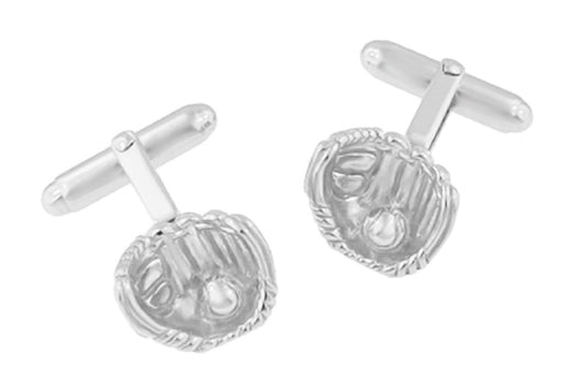 Baseball and Baseball Glove Cufflinks in Sterling Silver - Item: SCL200 - Image: 3