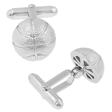 Basketball Cufflinks in Sterling Silver - alternate view