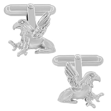 Winged Gryphon Cufflinks in 925 Solid Sterling Silver Griffin Cuff Links - SCL206