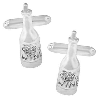 Wine Bottle Cufflinks in Solid Sterling Silver - SCL220