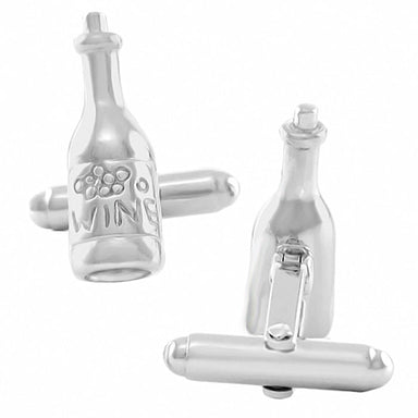 Wine Bottle Cufflinks in Sterling Silver - alternate view