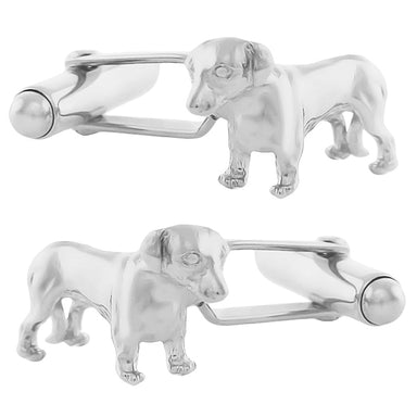 Dachshund Cufflinks in Sterling Silver - alternate view