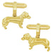 Yellow Gold Dachshund Dog Cufflinks -SCL233Y