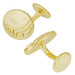 Yellow Gold 1920s Art Deco Greek Key Cuff Links with Fixed Backs - Engravable Front - SCL235Y
