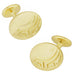 Greek Key Engravable Art Deco Cufflinks in Solid Sterling Silver with Yellow Gold Vermeil