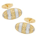 Antique Style Victorian Scrolls Cufflinks in Sterling Silver with Yellow Gold Two Tone Vermeil