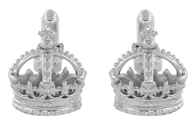Royal Crown Cufflinks in Sterling Silver - alternate view