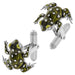 French Champleve Enamel Frog Cufflinks in Sterling Silver