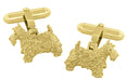 Yellow Gold Scottie Dog Cuff Links - Vermeil - SCL246Y