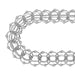 Sterling Silver 1960's Vintage Wide Woven Beaded Link Charm Bracelet - 7.25 Inches