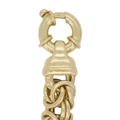 Heavy Vintage 12mm Wide Byzantine Link Bracelet in 14K Yellow Gold over 925 Sterling Silver - 7.5 Inches - Made in Italy - alternate view