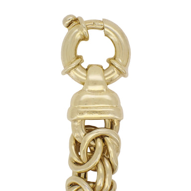 Heavy Vintage 12mm Wide Byzantine Link Bracelet in 14K Yellow Gold over 925 Sterling Silver - 7.5 Inches - Made in Italy - alternate view