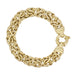 Heavy Vintage 12mm Wide Byzantine Link Bracelet in 14K Yellow Gold over 925 Sterling Silver - 7.5 Inches - Made in Italy