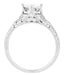 Art Deco Floral Carved Filigree CZ Promise Ring in Sterling Silver