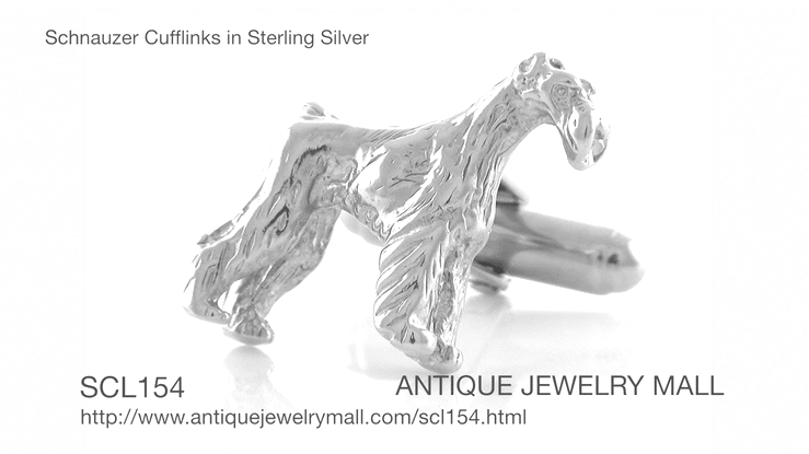 Schnauzer Cufflinks in Sterling Silver - Item: SCL154 - Image: 4