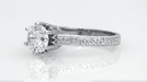 Scroll Filigree Art Deco Crown Solitaire 1.25 - 1.50 Carat Engagement Ring Setting in Platinum
