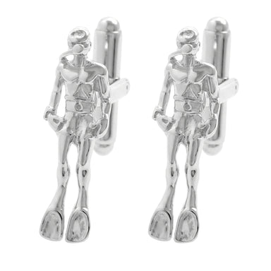 Scuba Diver Cufflinks in Sterling Silver