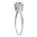Art Deco Hexagon Solitaire 1/2 Carat Ruby Filigree Ring in 14 Karat White Gold