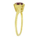 Art Deco 1.20 Carat Rhodolite Garnet Engraved Hexagon Filigree Engagement Ring in 14K Yellow Gold