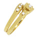 Lucky Clover Retro Modern Diamond Engagement Ring and Wedding Ring Set in 14 Karat Yellow Gold