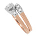 Lucky Clover Vintage 1950s Two-Tone Rose Gold & White Gold Diamond Wedding & Engagement Ring Set