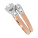 Lucky Clover Vintage 1950s Two-Tone Rose Gold & White Gold Diamond Wedding & Engagement Ring Set