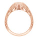 Rose Gold Art Deco Low Dome Engraved Filigree 3/4 Carat Diamond Engagement Ring