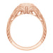 Rose Gold Art Deco Low Dome Engraved Filigree 3/4 Carat Diamond Engagement Ring