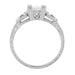 Art Deco Platinum Loving Hearts 1 Carat Square Princess Cut Diamond Engraved Engagement Ring