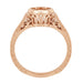 Art Deco Vintage Style 14K Rose Gold Filigree Bezel Setting Engagement Ring for a 1 - 1.25 Carat Round Diamond | Low Profile