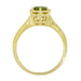 Art Deco Hexagon Filigree Solitaire Peridot Ring in 14K Yellow Gold