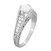 Belnord Art Deco Filigree Diamond Wheat Engraved Engagement Ring Semimount in Platinum