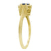 Art Deco Blue Sapphire Filigree Hexagon Engagement Ring in 14K Yellow Gold