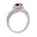 Art Deco Engraved Filigree 1.20 Carat Ruby Promise Ring in Sterling Silver